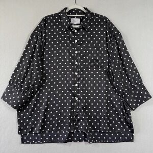 Pomander Place Top Womens XXL 2XL Adair Blouse Polka Dot Button Up‎ Tuckernuck